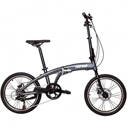 AUKLM Plegables AUKLM Comfort Bikes Ejercicio aerbico 20 Pulgadas Aleacin de Aluminio Ultraligera Velocidad Variable Bicicleta Plegable Bicicleta de Carretera para Adultos porttil Bicicleta para Estudiantes, Gris