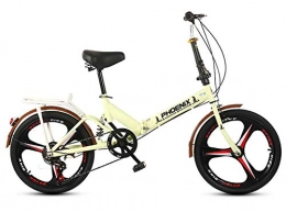 AUKLM Plegables AUKLM Comfort Bikes Ejercicio aerbico Bicicleta Plegable de Velocidad Variable de 20 Pulgadas Bicicleta para nios, Adultos, Hombres y Mujeres, Color Beige
