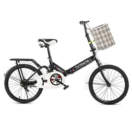 AUZZO HOME Bicicleta de Plegable Bike Ligera de Acero de Alto Carbono de 20 Pulgadas con absorción de Impactos y Sistema de Doble Freno de Disco para Adultos y Adolescentes,C,no Shock Absorption