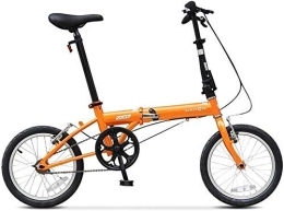 AYHa Bicicleta AYHa 16" bicicletas plegables, Mini Adultos Hombres Mujeres Estudiantes de luz bicicleta plegable Peso, Marco acero de alto carbono reforzado con Cercanías de bicicletas, naranja