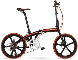 AYHa Bicicleta AYHa 7 Velocidad bicicleta plegable, Adultos Unisex 20" bicicletas plegables Peso ligero, marco de aleación de aluminio de peso ligero plegable portátil de bicicletas, rojo, radios
