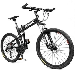 AYHa Bicicleta AYHa Adultos Niños bicicletas de montaña, bastidor de suspensión de aluminio completo de suspensión delantera de bicicletas de montaña, bicicletas de montaña plegable, asiento ajustable, Negro, 26 Pulg