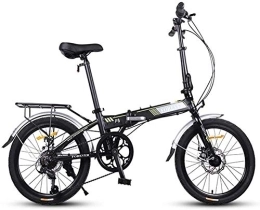 AYHa Plegables AYHa Bicicleta plegable, adultos mujeres ligeras de peso plegable bicicletas, 20 pulgadas 7 Velocidad mini motos, marco reforzado del viajero de la bici, marco de aluminio, Negro