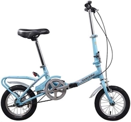 AYHa Bicicleta AYHa Bicicletas niños plegable, 12" Luz Bicicleta plegable Peso, de alto carbono marco de acero, marco de la escuela junior estudiantes sola velocidad reforzado de cercanías bicicletas, Azul