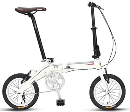 AYHa Bicicleta AYHa Mini Bicicleta plegable, adultos de 14" Single Speed ​​plegable bicicletas, Escuela Intermedia Bicicleta plegable Peso ligero estudiantes, ligero y portátil, Blanco