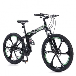 AZXV Plegables AZXV Bicicleta Plegable de la Bicicleta de la Bicicleta de la Bicicleta de la Bicicleta de Alto Contenido de Carbono, la Bicicleta mecánica Dual de los Frenos Que Absorbe Black Green