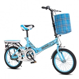 B-yun Plegables B-yun Bicicleta Plegable De 20 Pulgadas Luz De Trabajo para Niños Y Adultos Bicicleta Amortiguadora Multifuncional Portátil Ladies Shopper City Bicycle(Color:Azul)