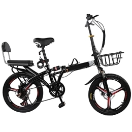 Bananaww Bicicleta Bananaww Bicicleta Plegable de 20 Pulgadas, Adultos Bicicleta Plegable de Trabajo Ligero, Bici Plegable Portátil, Marco de Acero Carbón, Amortiguador Central, Unisex Al Aire Libre Plegable