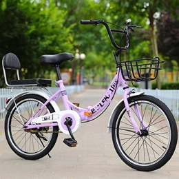 BEIGOO Plegables BEIGOO Sola Velocidad Bicicleta Plegable, Bicicleta Plegable Urbana, Bicicleta De Montaña, Cómoda Bicicleta De Ciudad, Unisex Adulto-púrpura-24Pulgadas