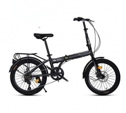 LQ&XL Bicicleta Bici Adulto con Doble Freno Disco, 20 Pulgadas Bicicleta de Montaña Plegable, 7 Velocidades MTB Bicicleta para Hombre y Mujerc, Montar al Aire Libre / Negro