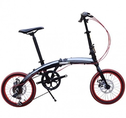 GHGJU Bicicleta Bici Plegable De Aluminio De La Bici De Los Nios Bici Ultra Ligera De 16-inch Adulto De La Bici De Los Adultos, Black-16in