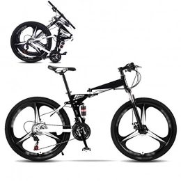 LQ&XL Plegables Bicicleta Adulto, Bicicleta de Montaña Plegable, MTB Bici para Hombre y Mujerc, 24 Pulgadas, 26 Pulgadas, Montar al Aire Libre, 27 Velocidades con Doble Freno Disco / Red / 26