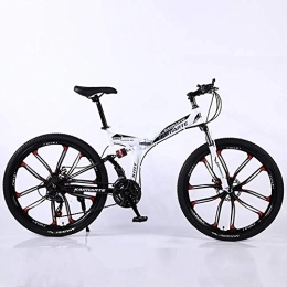 WEHOLY Bicicleta Bicicleta Bicicleta de montaña de acero al carbono de 26 pulgadas, bicicleta plegable Bicicleta de montaña unisex Bicicleta de marco de acero de alto carbono Bicicleta de montaña 21 velocidades