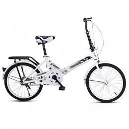 MFZJ1 Bicicleta Bicicleta compacta plegable urbana de 20 "Bicicleta de cercanas urbana, con absorcin de impactos, velocidad nica, marco de acero, portabicicletas plegable para estudiantes pequeos para adultos