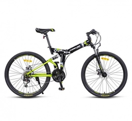 Creing Bicicleta Bicicleta De Ciudad 24-Velocidades Bici Doblez Estructura de Acero de Alto Carbono para Unisex Adulto, Green, 26inch