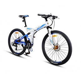 Creing Bicicleta Bicicleta De Ciudad 26 Pulgadas 27 Velocidades Pliegue Bici con Absorcin de Choque Doble para Unisex Adulto, White