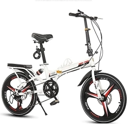 JAMCHE Plegables Bicicleta de ciudad plegable de 20 pulgadas, plegable con sistema de plegado rápido, bicicleta plegable unisex pequeña de acero al carbono, velocidad variable de 7 velocidades, bicicleta de ciudad po