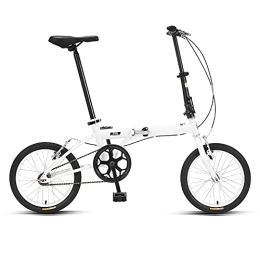 JAMCHE Plegables Bicicleta de ciudad plegable de aleación ligera de 16 ", frenos de disco duales, bicicleta plegable portátil ultraligera para estudiantes adultos, bicicleta plegable para deportes al aire libre, cicli
