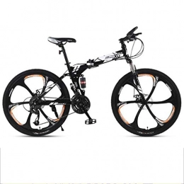 GXQZCL-1 Bicicleta Bicicleta de Montaa, BTT, Bicicleta de montaña, bicicletas de montaña plegable, de doble suspensin y doble freno de disco, de 26 pulgadas Mag Ruedas MTB Bike ( Color : White , Size : 24-speed )