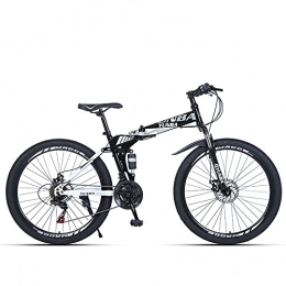ALQFHFY Bicicleta Bicicleta de montaña, 21 velocidades, con suspensión Delantera, Frenos de Disco, Folding Bike-A