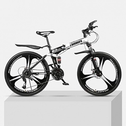 Chengke Yipin Plegables Bicicleta de montaña 24 pulgadas marco de acero de alto carbono plegable de una rueda doble absorcin de impactos estudiantes masculinos y femeninos ciclismo de montaña-Negro_21 velocidades