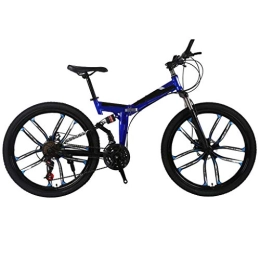 LootenKun Plegables Bicicleta De Montaña Adulto Specialized Amortiguador Bicicleta De Carretera (26 Pulgadas, 21 Velocidades), Velocidad Ajustable, Acero Alto Carbono