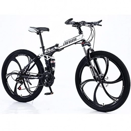 MTTKTTBD Plegables Bicicleta de montaña Bicicleta Plegable Acero Alto Carbono 21 Velocidades / 24 Velocidades / 27 Velocidades / 30 Velocidades Rueda Bicicleta Plegable de Doble suspensión D, 21 Speed