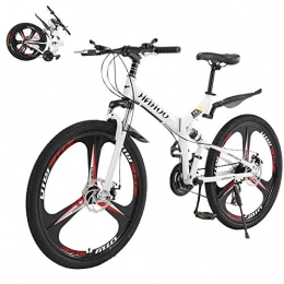 MXXDB Plegables Bicicleta de montaña Bicicleta plegable de 26 pulgadas para adultos con 21 velocidades Frenos de doble disco Suspensión completa Antideslizante Hombres Mujeres Ciclismo de carreras al aire libre