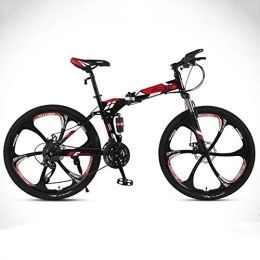 DYB Bicicleta Bicicleta de montaña Ligera, portátil Plegable 26"Bicicleta de Cuadro de Acero con Alto Contenido de Carbono Totalmente suspendida 27 Disco de Amortiguador de Velocidad Extremo Suave Unisex Off