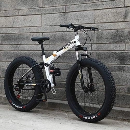 DYB Bicicleta Bicicleta de montaña LushMountain, Plegable 20"Acero de Alto Carbono Doble amortiguación Bicicleta 21 Velocidad 4.0 Neumático súper Ancho Transmisión Todoterreno Pase para Hombres y Mujeres