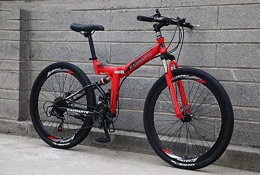 CAI-HAI Plegables Bicicleta de montaña para Hombre de 24 Pulgadas, Bicicleta Urbana de Acero con Alto Contenido de Carbono, Bicicleta de montaña con Asiento Ajustable con suspensión Delantera, 21 velocidades