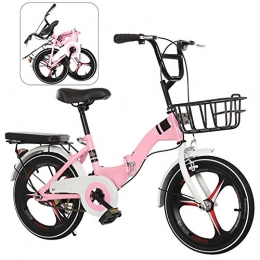 ROYWY Plegables Bicicleta de Montaña Plegable, 16 Pulgadas Bicicleta Juvenil, Bicicleta Infantil, Bici para Niños y Niñas, Montar al Aire Libre / Rosa