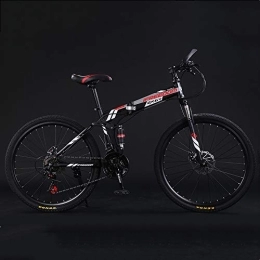 ZYD Plegables Bicicleta de montaña plegable Bicicleta de exterior de 24 / 26 pulgadas Bicicleta de 21 velocidades Suspensión completa Bicicletas de MTB Deportes Bicicletas antideslizantes para hombres y mujeres adu