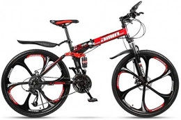 JSL Plegables Bicicleta de montaña plegable de 24 velocidades de 24 pulgadas estudiantes masculinos y femeninos de velocidad variable doble amortiguador de doble disco de freno doble amortiguador
