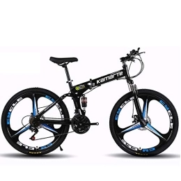 Nerioya Bicicleta Bicicleta De Montaña Plegable De Acero Al Carbono Doble Freno De Disco De Velocidad Variable Estudiante Adulto Bicicleta De Montaña, B, 24 Inch 27 Speed