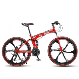 ZXC Bicicleta Bicicleta de montaña plegable para adultos bicicleta de velocidad variable con absorción de impactos de 24 pulgadas Las bicicletas para estudiantes masculinos y femeninos son cómodas y duraderas con