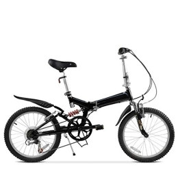 DYB Plegables Bicicleta de montaña Todo Terreno, Plegable 20"Diseño de absorción de Choque Doble Delantero y Trasero Bicicleta de 6 velocidades Marco de Acero de Alto Carbono para Estudiantes Masculinos y Fem