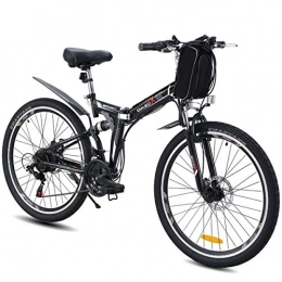 BNMZX Bicicleta Bicicleta elctrica de 26 Pulgadas Bicicleta de montaña E-Bici Plegable, 350W 48V Doble suspensin Bobang Bahrein batera, 26 Inch Black-Retro Wire Wheel