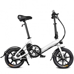 AUZZO HOME Bicicleta Bicicleta eléctrica plegable 250W, bicicleta eléctrica de 25 km / h con pedal 3 modos de conducción Neumáticos de 14 pulgadas Batería de iones de litio de 36V / 7.8AH para adulto y adolescente, Blanco