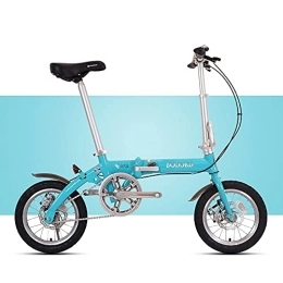 DODOBD Plegables Bicicleta Plegable 14 Pulgada para Hombres y Mujeres, Bicic Retro de Ciudad con Frenos de Disco Dobles de Velocidad Variable para Trabajo Ligero con Luces Traseras y Canasta