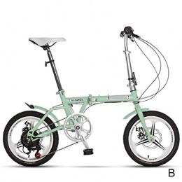 LPsweet Plegables Bicicleta Plegable, 16 Pulgadas Ajustable Plegable Acero Al Carbono De Alta Bicicleta Compacta para Adultos Estudiantes Hombres Y Mujeres Actividades Al Aire Libre, Azul