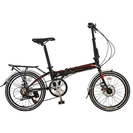 DODOBD Plegables Bicicleta Plegable 20 Pulgadas de 6 velocidades Bici Plegable para Hombres y Mujeres, Bicicleta Retro de Ciudad con Frenos de Disco Dobles de Velocidad Variable para Trabajo Ligero