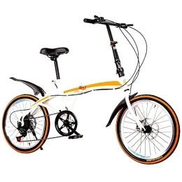 DODOBD Plegables Bicicleta Plegable 20 Pulgadas de 7 Velocidades, Bicicleta Retro de Ciudad con Frenos de Disco Dobles de Velocidad Variable, Bici Plegable para Hombres y Mujeres