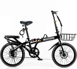 JAMCHE Bicicleta Bicicleta plegable, bicicleta de montaña de acero con alto contenido de carbono, bicicleta urbana fácil de plegar con freno de disco, guardabarros delanteros y traseros, bicicletas plegables de montañ