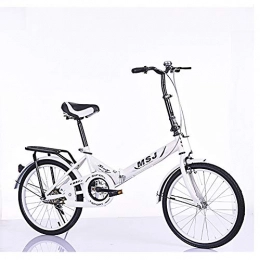 LXCD Plegables Bicicleta Plegable, Bicicleta de montaña para Adultos, 20 Pulgadas, Bicicleta, Bicicleta de Carretera, Plegable, Doble Freno de Disco, White