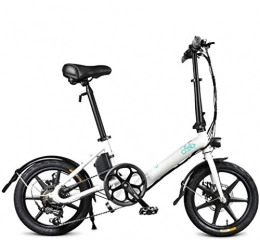 Y&XF Plegables Bicicleta Plegable, Bicicleta Eléctrica De Aluminio De 250 Vatios Con Pedal Para Adultos Y Adolescentes, Bicicleta Eléctrica De 16 " Con Batería De Iones De Litio De 36V / 7.8AH, 6 Velocidades, Blanco