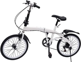 JAMCHE Bicicleta Bicicleta plegable Bicicletas Bicicleta plegable para adultos Cambio de 7 velocidades, Bicicleta de cercanías ajustable en altura de acero al carbono Bicicleta portátil para hombres adultos y mujeres