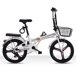 JAMCHE Bicicleta Bicicleta plegable, bicicletas plegables de 6 velocidades, bicicleta plegable de acero con alto contenido de carbono, altura ajustable, bicicleta plegable para adultos con guardabarros delanteros y t