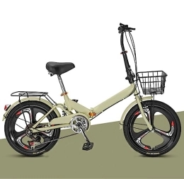 JAMCHE Bicicleta Bicicleta plegable Cambio de 6 velocidades Bicicleta plegable liviana de acero con alto contenido de carbono Bicicleta portátil con guardabarros delanteros y traseros para adolescentes, hombres y muje