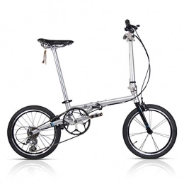 CCVL Plegables Bicicleta plegable CCVL, para adultos, niños, ultra ligera, de viaje, minibicicleta portátil, adecuada para montar en la ciudad, blanco
